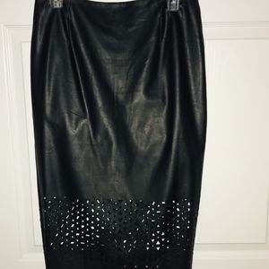 Faux Black Leather Shirt